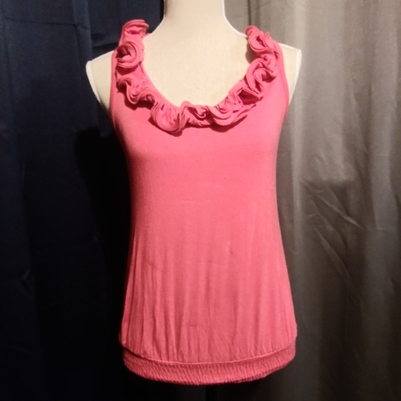 a'gaci Tops - A'gaci Ruffle Tank Top